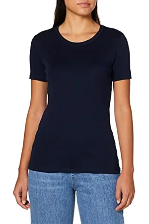 Benetton T-shirt 3ga2e16a0, T-Shirt Donna, Blu Notte 016, L