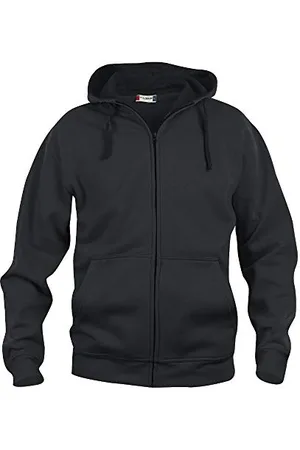 CLIQUE Felpa con Cappuccio Basic con Zip, Opaco, Nero, XXXXXL Uomo
