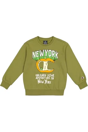 Champion Legacy Play with Graphics B (306909) -Ultra-Light Soft Compact Polyfleece Crewneck Felpa, (GNUM), 9-10 Anni Bambino