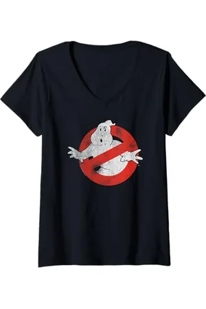 Ghostbusters Donna Turbato Nessun fantasma Nessun ragazzo Maglietta con Collo a V