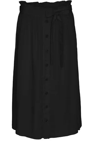 VERO MODA Vmbodil HW Calf Skirt Wvn Gonna, , L Donna