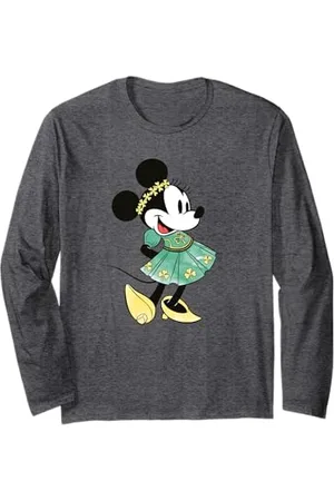 Disney Minnie Mouse Shamrock Dress San Patrizio Maglia a Manica