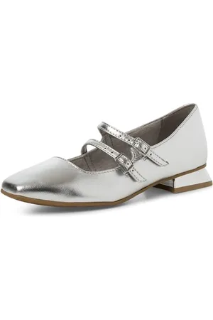 Marco Tozzi Damen Ballerinas 2-22200-44, Ballerine Donna, Silver, 41 EU
