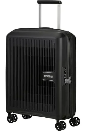 American Tourister Aerostep - Spinner S, Bagaglio a Mano Espandibile, 55 cm, 36/40 L, (Black)