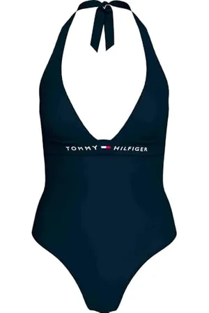 Tommy Hilfiger Costume da Bagno Donna One Piece Allacciatura sul Collo, Blu (Dark Night Navy), XL