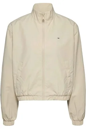 Tommy Hilfiger Giacca Donna Windbreaker Giacca da Mezza Stagione, Avorio (Newsprint), L