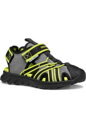 Geox J Sandal AIRADYUM BO, Grey/Lime, 37 EU