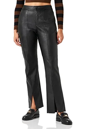 JJXX Jxstella Slim HW Faux Leather Pant SN Pantaloni, Nero/Dettaglio: Opaco, XS Donna