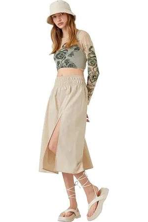 Koton Cotton Gimped Slit Maxi Skirt, Gonna Donna, (080)