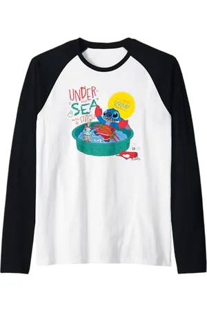 Disney 100 Stitch in costume La sirenetta sotto il mare Maglia con Maniche Raglan