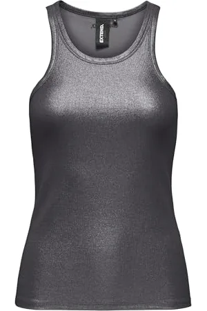 ONLY Onllindsay Viol Metal Rib Canotta Xt Wvn Top, , M Donna