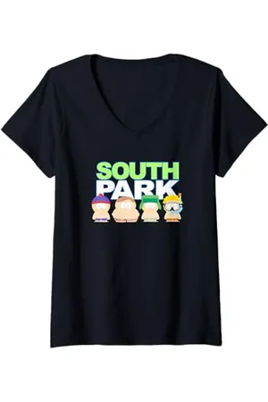 South Park Donna Logo Gang Behind Maglietta con Collo a V