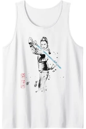 STAR WARS Rey Japan Sumi-e Ink Wash Painting Style Canotta