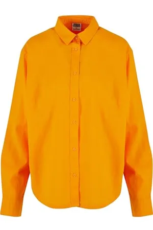 Urban classics Ladies Linen Mixed Oversized Shirt Camicia, , XS Donna