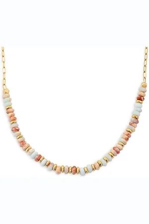 SINGULARU Collana Daylight. Collane in Acciaio con Finitura Placcata 18Kt e Pietre Naturali Colorate. Gioielli da Donna