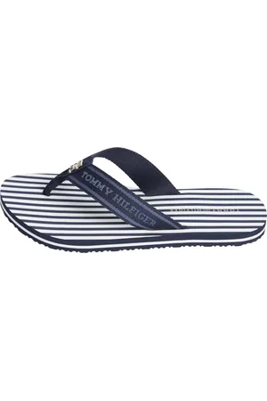 Tommy Hilfiger Donna Infradito Stripes Beach Sandal con Logo, Blu (Space Blue), 40