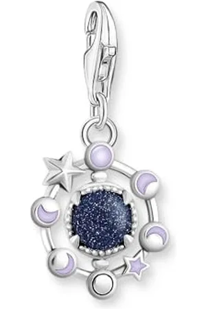 Thomas Sabo Ciondolo a forma di fasi lunari con pietra arenaria imitata in argento sterling 925 riciclato 2040-664-32, misura unica, Argento sterling, Arenaria