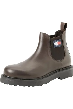 Tommy Hilfiger Stivali Mezza Gamba Uomo in Pelle, Marrone (Velvet Brown), 44 EU