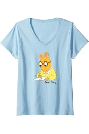 Arthur Aston Donna T-shirt Dear Diary Maglietta con Collo a V