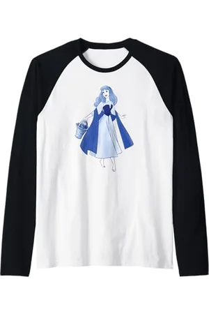 Disney Maglietta Sleeping Beauty Briar Rose Blue Maglia con Maniche Raglan