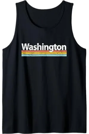 Graphic Club Inc. Washington - Vintage / Worn Design - Retro Stripes Classic Canotta