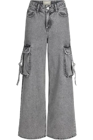 JJXX Jxtokyo Wide Cargo MW Jeans DNM, Grigio Denim, 26W x 32L Donna