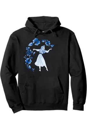 Disney Maglietta Sleeping Beauty Princess Aurora Blue Flowers Felpa con Cappuccio