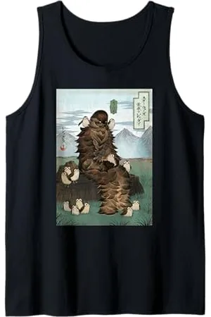 STAR WARS Chewbacca and Porgs Japan Ukiyo-e Art Style Canotta