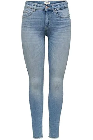 ONLY NOS Onlblush Mid SK Ank Raw Jea Rea1467 Noos Jeans Skinny, Mix Chiaro, 36 /L34 (Taglia Produttore: Small) Donna