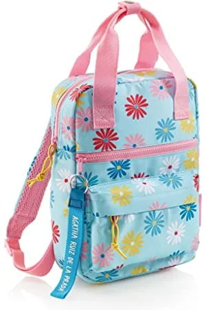 Miquelrius Zaino quadrato piccolo, capacità 7 litri, materiale riciclato, chiusura zip, manici ergonomici, schienale imbottito, Agatha Ruiz de la Prada, collezione Margaritas