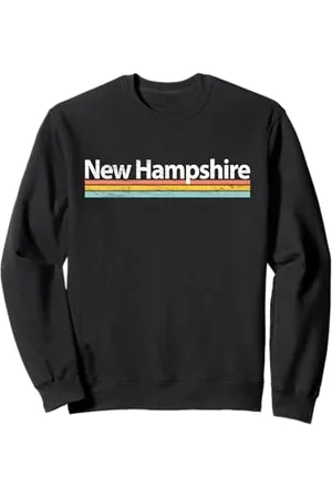 Graphic Club Inc. New Hampshire - NH- Vintage / Worn Design - Retro Stripes Felpa