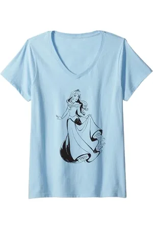 Disney Donna Maglietta Sleeping Beauty Princess Aurora Ballgown Maglietta con Collo a V
