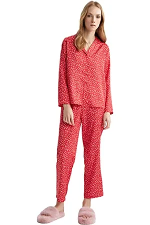 DeFacto Z5321AZ, T-Shirt, Donna, Rosso, L