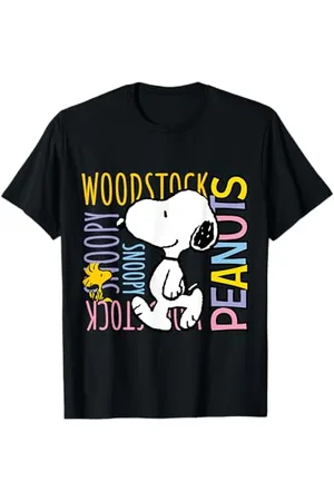 Peanuts Snoopy Woodstock colourful Maglietta