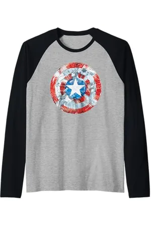Marvel Captain America Shield Maglia con Maniche Raglan