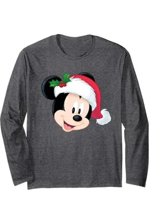 Disney Maglietta Mickey Mouse in Santa Hat Holiday Maglia a Manica