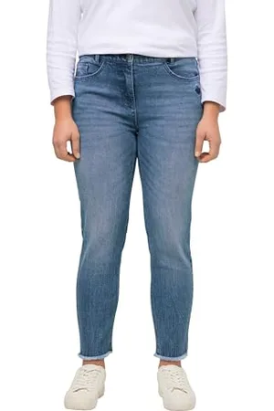 Ulla Popken Sarah Jeans, Blu Denim, 36W / 32L Donna