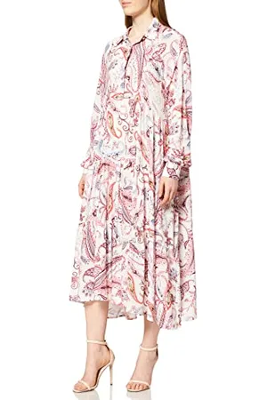 Replay W9652 Vestito, 010 Crema, Rosso, Rosa, Viola, M Donna
