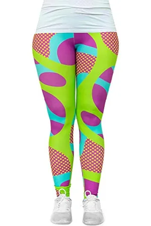 cosey Leggings Neon Line Leggings (Taglia Unica) - con Diversi Modelli Neo-Squiggle Design