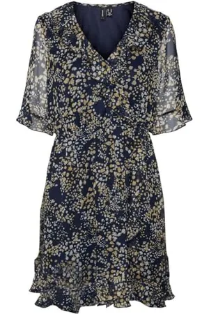 VERO MODA Vmdora Kaya 2/4 Short Dress Wvn Ga Vestito, , M Donna