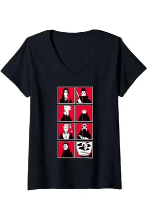 Naruto Donna Cornici Shippuden Akatsuki Maglietta con Collo a V