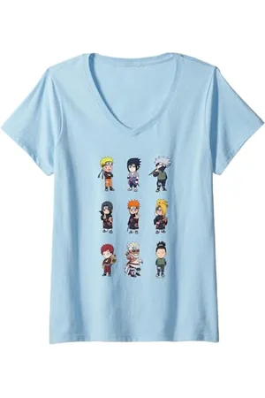 Naruto Donna Shippuden Super Deformed 9 e versioni successive Maglietta con Collo a V