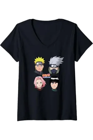 Naruto Donna Shippuden 4 teste con logo Maglietta con Collo a V