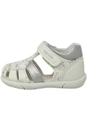 Geox B Sandal ZAPITO Girl, Bimba 0-24, White/Silver, 18 EU