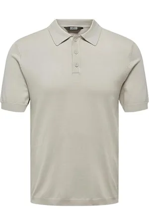 Only & Sons Onswyler Life Reg 14 SS Polo Knit Noos, Rivestimento Argento, L Uomo