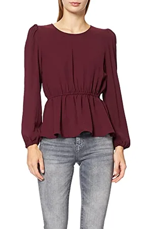 ONLY Onlmette DAR L/S O-Neck Top Noos Wvn T-Shirt, , M Donna