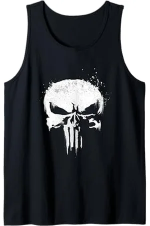 Marvel The Punisher - Logo con teschio con schizzi di inchiostro bianco Canotta