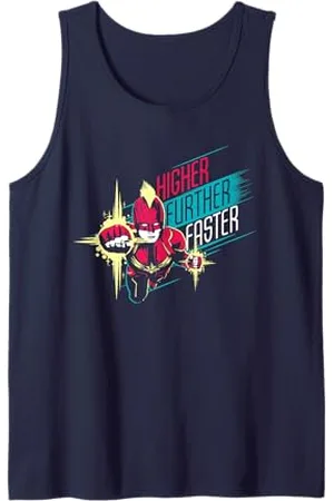 Marvel Captain Higher Further Faster, maglietta blu Canotta