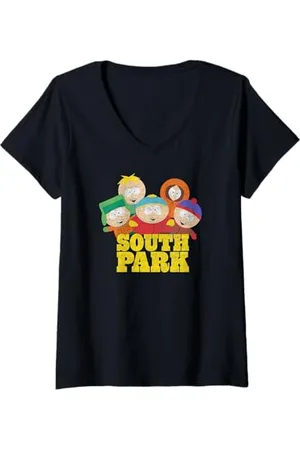 South Park Donna Banda vintage di Maglietta con Collo a V