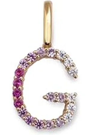 SINGULARU Charm Letter Spark Sakura. Iniziale in Argento Sterling con Finitura Placcata 18Kt e Zirconi. Gioielli da Donna. Lettera G